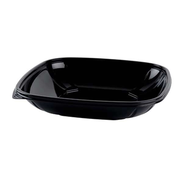 Fineline Settings 15032L-BK, 32 Oz Super Bowl Plus Large Rectangular Black PET Bowl, 150/CS