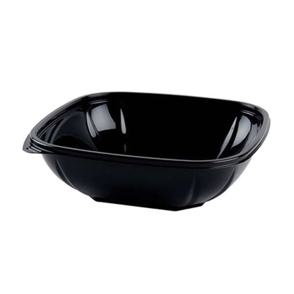 Fineline Settings 15032M-BK, 32 Oz Super Bowl Plus Medium Rectangular Black PET Bowl, 300/CS
