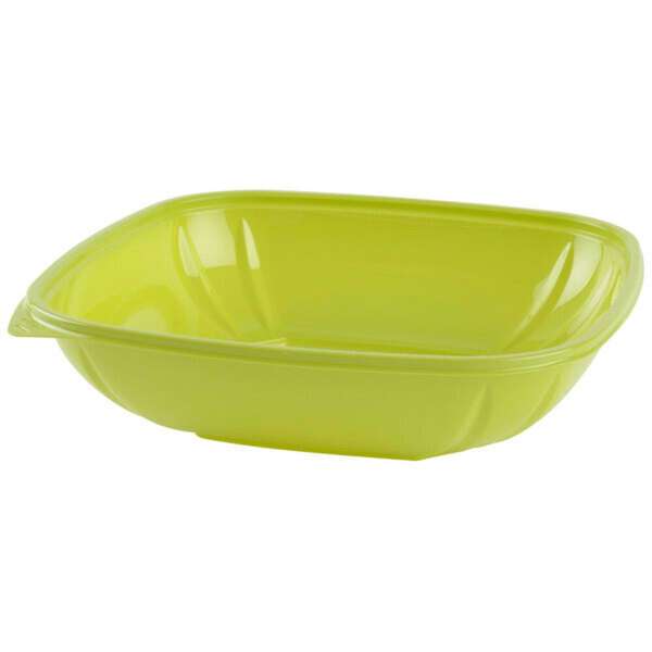 Fineline Settings 15032M-GRN, 32 Oz Super Bowl Plus Medium Rectangular Green PET Bowl, 300/CS (Discontinued)