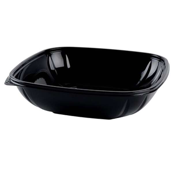 Fineline Settings 15048L-BK, 48 Oz Super Bowl Plus Large Rectangular Black PET Bowl, 150/CS