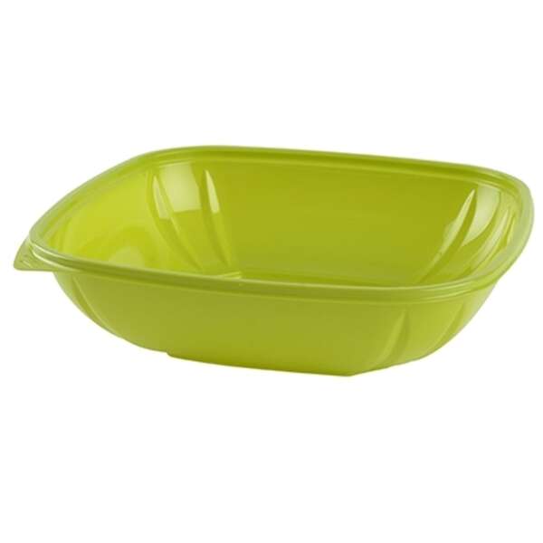 Fineline Settings 15048L-GRN, 48 Oz Super Bowl Plus Large Rectangular Green PET Bowl, 150/CS (Discontinued)