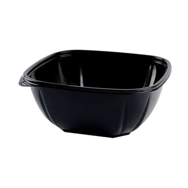 Fineline Settings 15048M-BK, 48 Oz Super Bowl Plus Medium Rectangular Black PET Bowl, 300/CS