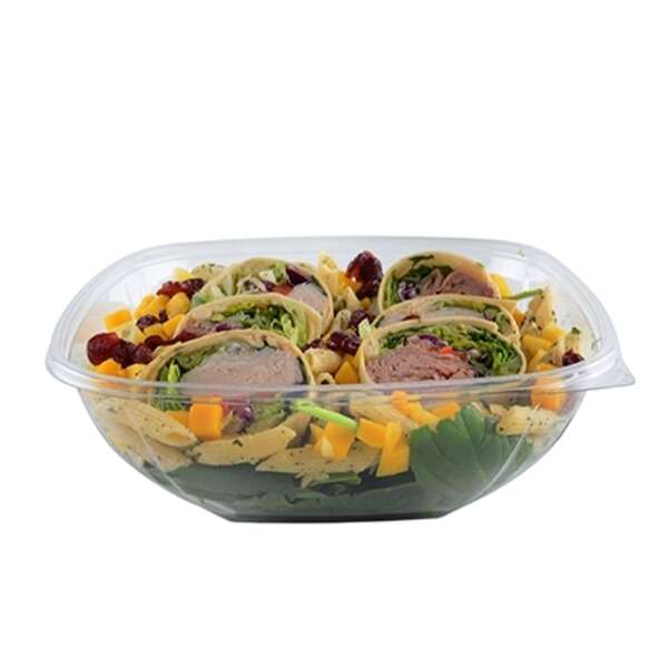 Fineline Settings 15064L-CL, 64 Oz Super Bowl Plus Large Rectangular Clear PET Bowl, 150/CS