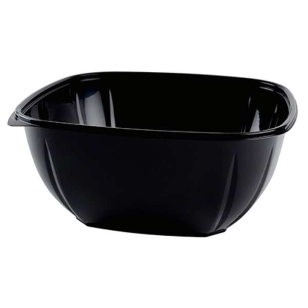 Fineline Settings 15160L-BK, 160 Oz Super Bowl Plus Extra Large Rectangular Black PET Bowl, 50/CS