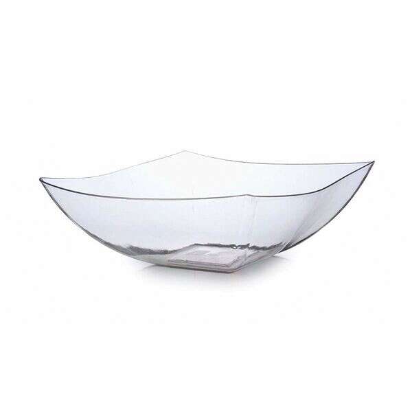 Fineline Settings 164-CL, 64 Oz Wavetrends Clear Square Serving Bowl, 50/CS (Discontinued)