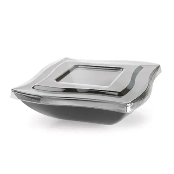 Fineline Settings 164-L, 64 Oz Wavetrends PET Flat Lid for 64 Oz Square Serving Bowl, 48/CS