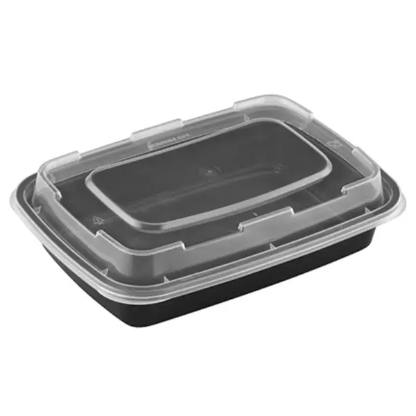 Fineline Settings 17CPRCB16, 16 Oz ReForm Rectangular Polypropylene Takeout Bowl with Lid, 150/CS
