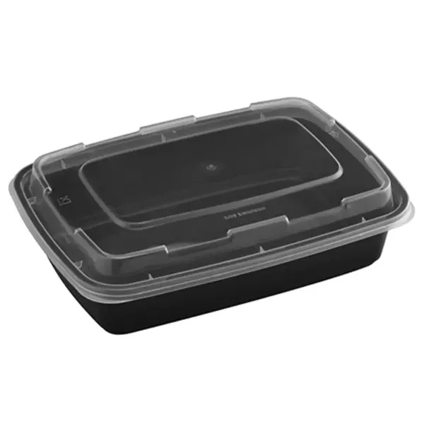 Fineline Settings 17CPRCB32, 32 Oz ReForm Rectangular Polypropylene Takeout Bowl with Lid, 150/CS