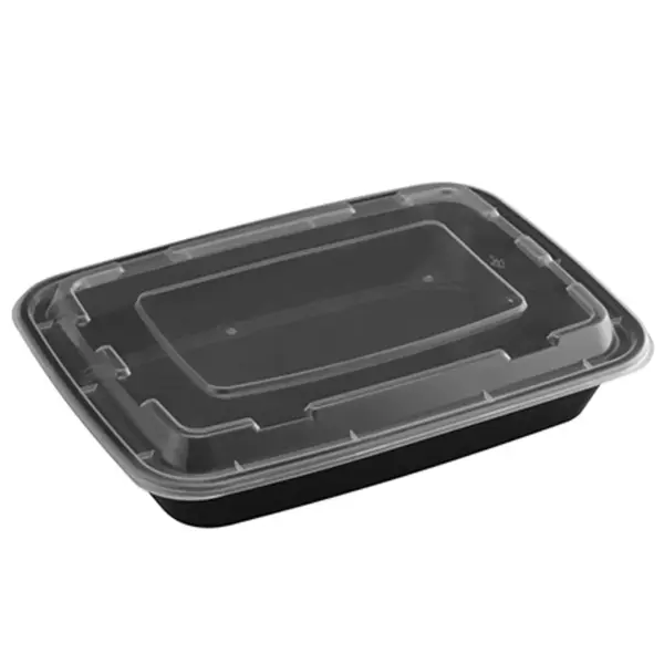Fineline Settings 17CPRCB58, 58 Oz ReForm Rectangular Polypropylene Takeout Bowl with Lid, 150/CS