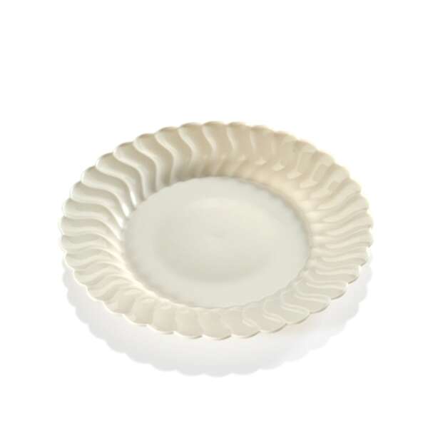 Fineline Settings 206-BO, 6-inch Flairware Polystyrene Bone Dessert Plate, 180/CS (Discontinued)