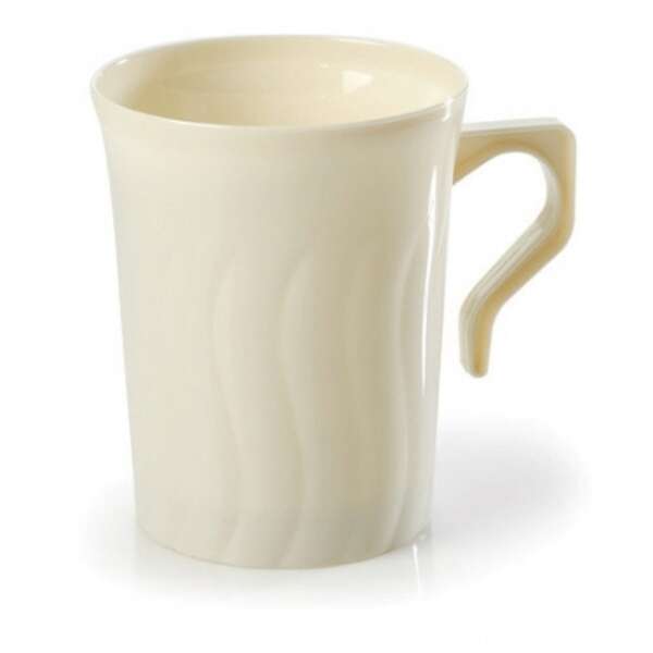 Fineline Settings 208-BO, 8 Oz Flairware Polystyrene Bone Coffee Mugs, 288/CS (Discontinued)