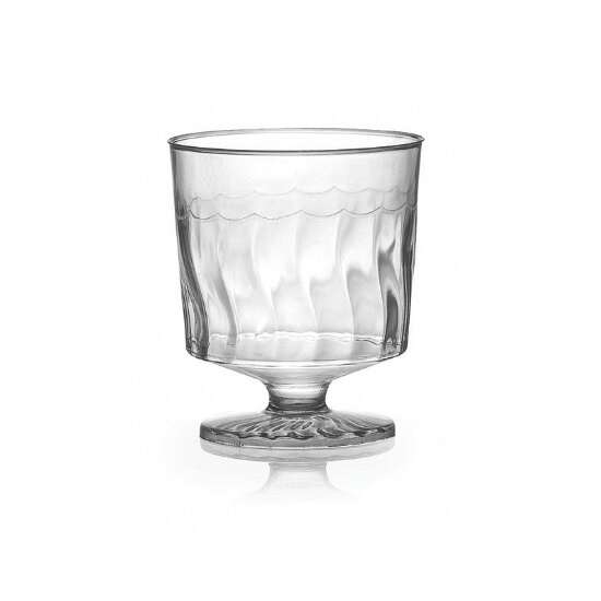 Fineline Settings 2202-CL-X, 2 Oz. Flairware Clear Plastic Wine Glasses, 10-Piece Pack