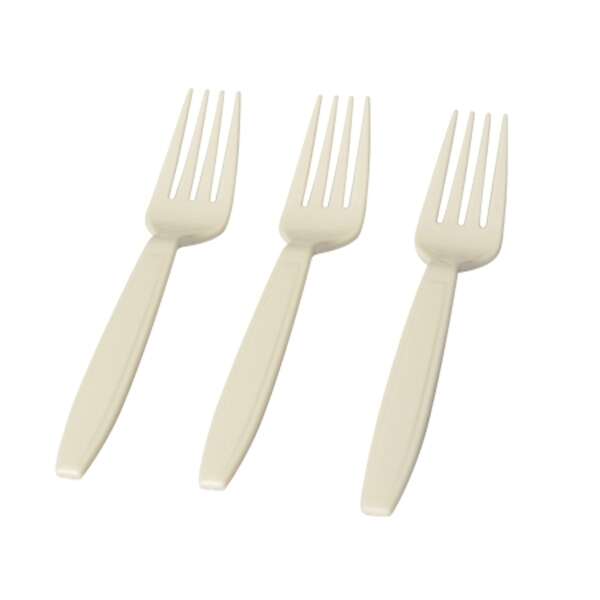 Fineline Settings 2503-BO, 7-inch Flairware Extra Heavy Bone Polystyrene Forks, 1000/CS (Discontinued)