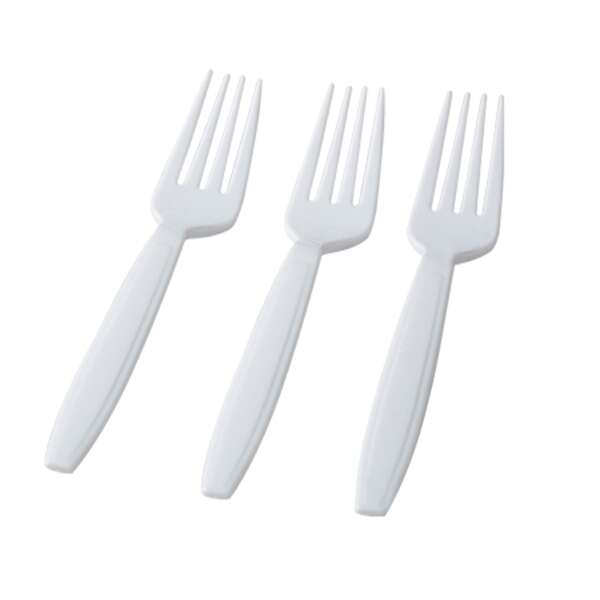 Fineline Settings 2516-WH, 7.5-inch Flairware Extra Heavy White Polystyrene Forks, 1200/CS (Discontinued)