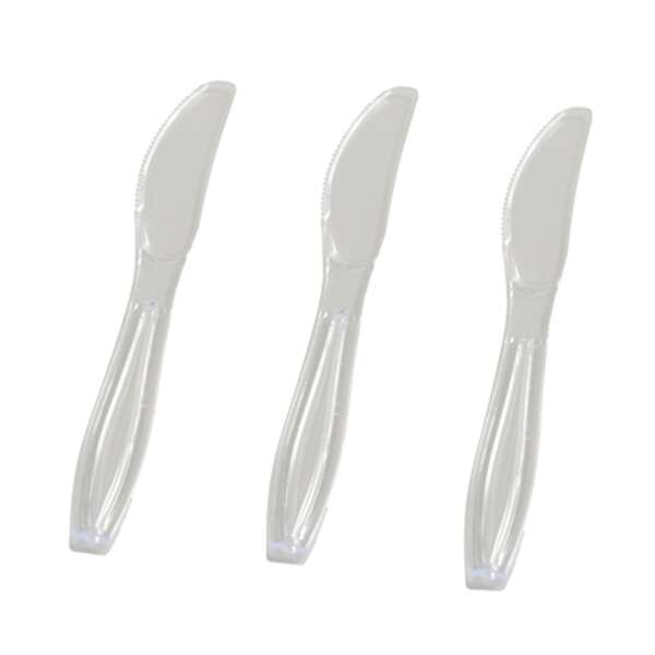 Fineline Settings 2524-CL, 8.25-inch Flairware Extra Heavy Clear Polystyrene Knives, 1000/CS