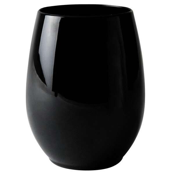 Fineline Settings 2722-BK, 12 Oz. Renaissance Black Stemless Goblets, 48/CS