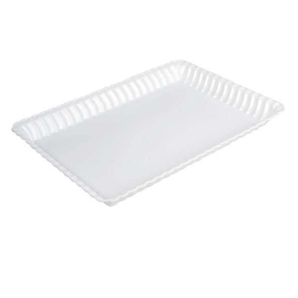 Fineline Settings 293-WH, 9x13-inch Flairware Polystyrene White Serving Tray, 99/CS (Discontinued)