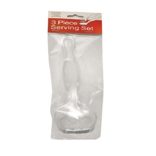 Fineline Settings 3315-CL, 3-Piece Platter Pleasers Clear Plastic Serving Set, 48/CS