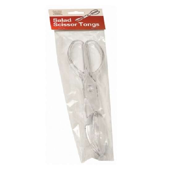 Fineline Settings 3317-CL, Platter Pleasers Clear Plastic Salad Scissor Tongs, 48/CS