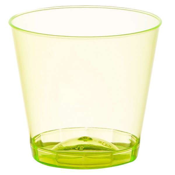 Fineline Settings 401-Y, 1 Oz. Savvi Serve Yellow Plastic Shot Glasses, 2500/CS (Discontinued)