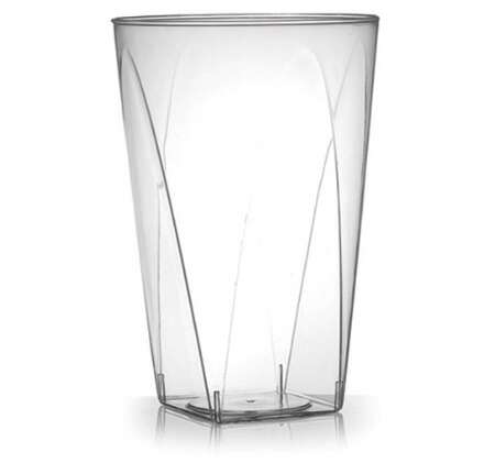 Fineline Settings 410SB, 10 Oz Savvi Serve Clear Plastic Square Tumblers, 500/CS