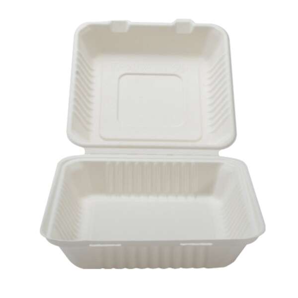 Fineline Settings 42SHD9, 9x9x3.1-inch Conserveware Bagasse Deep Hinged Container, 200/CS (Discontinued)