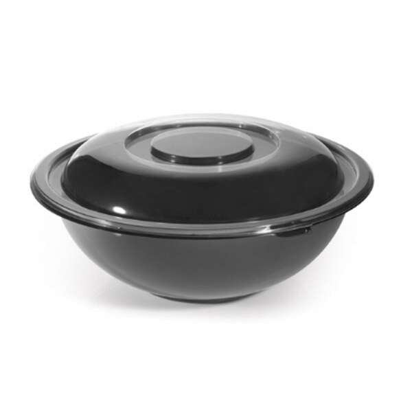 Fineline Settings 5080-BK, 80 Oz Super Bowl PET Black Salad Bowl, 25/CS
