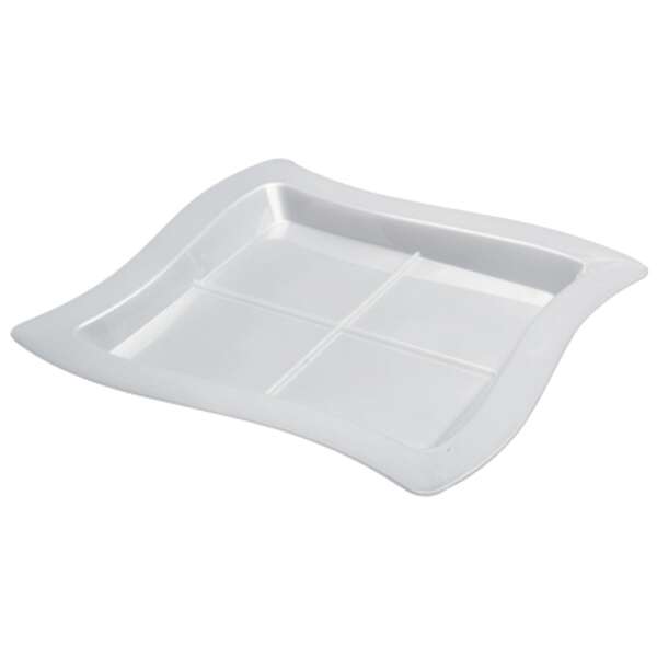 Fineline Settings 6206-WH, 7.25x7.25-inch Tiny Temptations White 4-Compartment Tiny Trays, 120/CS (Discontinued)