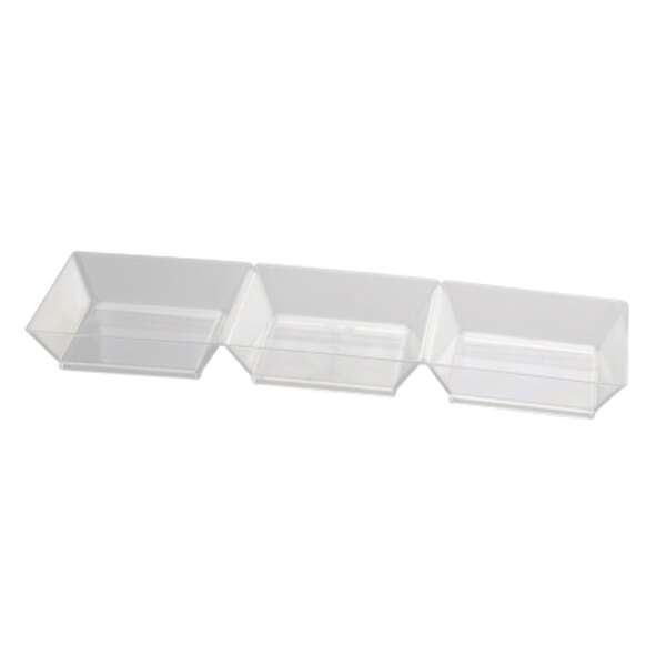 Fineline Settings 6212-CL, 7.5-inch Tiny Temptations Clear Sectional Tray, 200/CS (Discontinued)