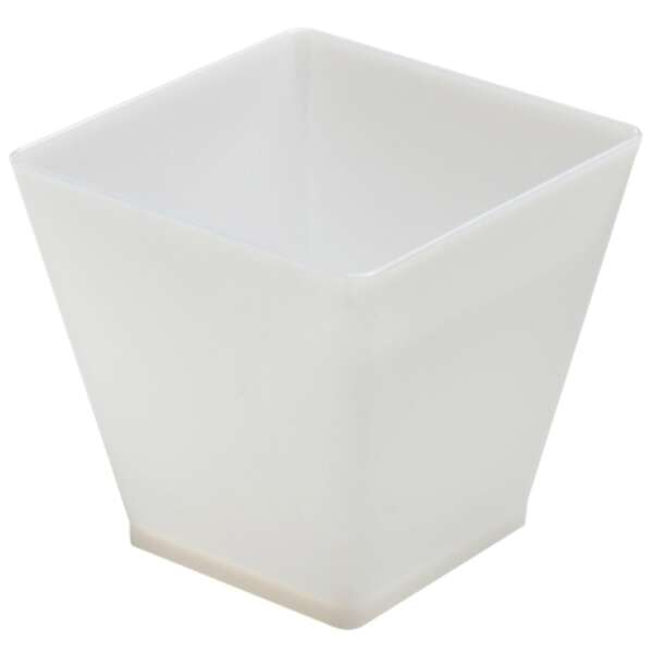 Fineline Settings 6411-WH, 2 Oz Tiny Temptations White Square Tiny Dessert Cup, 200/CS (Discontinued)