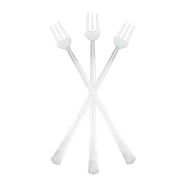 Fineline Settings 6510-CL, 6-inch Tiny Temptations Clear Cocktail Forks, 400/CS (Discontinued)