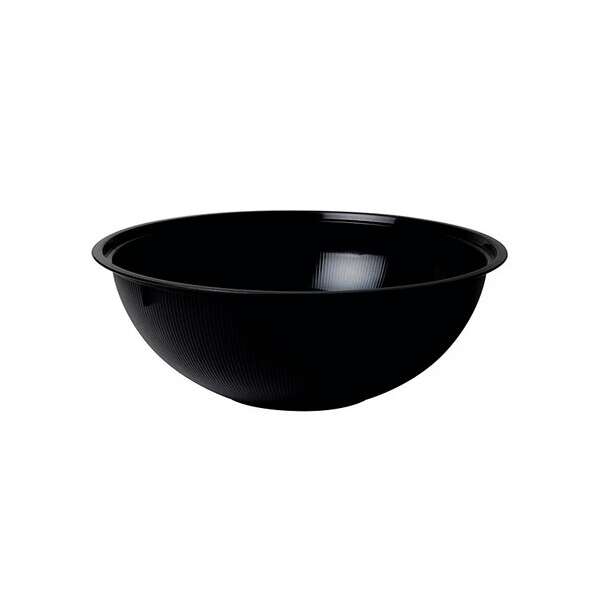 Fineline Settings B12660L.BK, 160 Oz Black Ribbed High Profile Plastic Bowl - Platter Pleasers, 24/CS