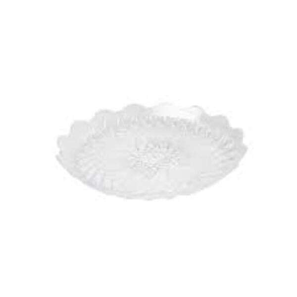 Fineline Settings CCS09000.CL, 9-inch Platter Pleasers Polystyrene Clear Scalloped Tray, 120/CS (Discontinued)
