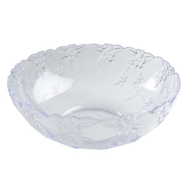 Fineline Settings FBL0964.CL, 64 Oz 9-inch Platter Pleasers Polystyrene Floral Bowl, 24/CS (Discontinued)