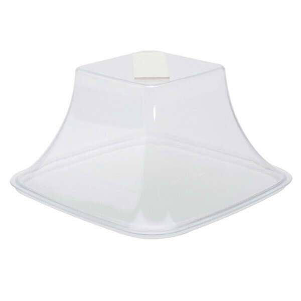 Fineline Settings PDS7036T.CL, 36 Oz Platter Pleasers Square Black Pedestal Bowl with Tape, 24/CS (Discontinued)