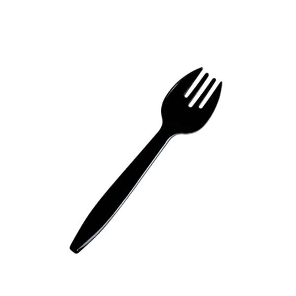 Fineline Settings U1125.BK, 10.25-inch Platter Pleasers Polypropylene Black Serving Fork, 144/CS