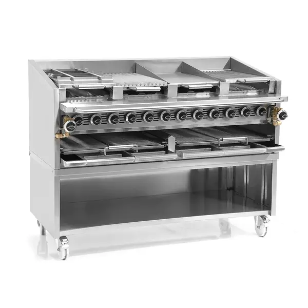 Galaxy Group Pegasus CB-48G, 48-Inch Heavy-Duty Gas Charbroiler with Open Base
