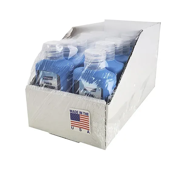 Germium GRB2SBL 2 Oz Silicone Blue Holder Bottle Gel Hand Sanitizer, 70% Isopropyl Alcohol, 14/Tray