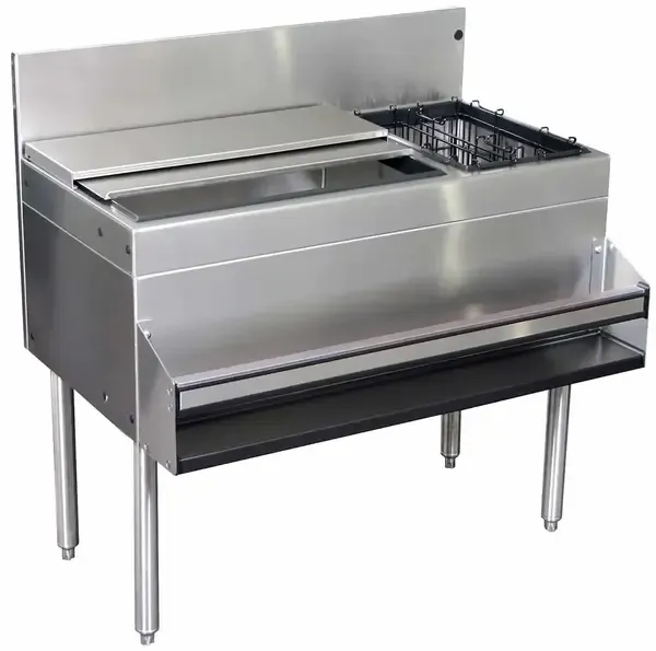 Glastender CBA-36R-CP10, Underbar Ice Bin/Cocktail Unit, Stainless Steel