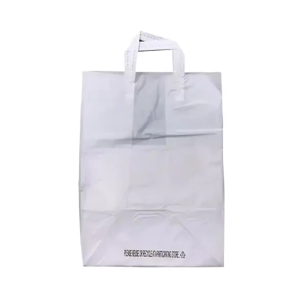 Glopack SQUBB8, 12x10x16-Inch Plastic 2 Mil White Bag with Folded Loop Handle Closure, 250/CS