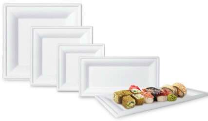 Green Wave International Green Wave GS-T610 10x6-Inch Green Square Bio Food Tray, 400/CS