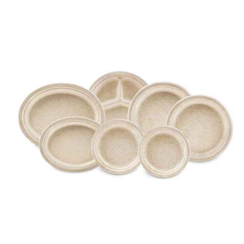 Green Wave International Green Wave OV-P016 7.5x10-Inch Ovation Oval Marbled Bio Plate, 500/CS