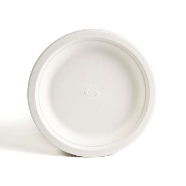 Green Wave International Green Wave PF-EV-P006, 6-Inch Evolution White Compostable Round Plate, 1000/CS