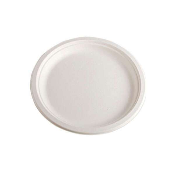 Green Wave International Green Wave PF-EV-P007, 7-Inch Evolution White Bio Bagasse Round Plate, 1000/CS