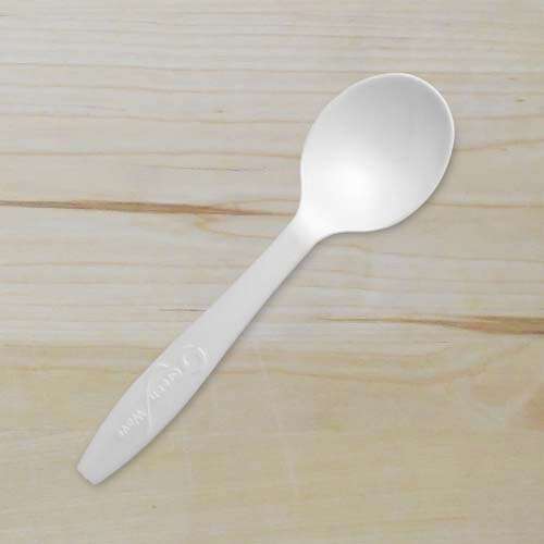 Green Wave International Green Wave SSPOON-WHT Epoch Bio White Full Size Soup Spoon, 1000/CS