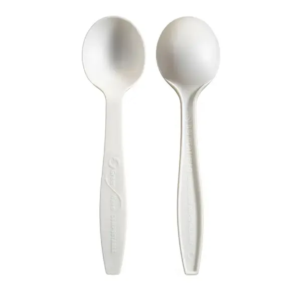 Green Wave International Green Wave SSPOON-WHT Epoch Bio White Full Size Soup Spoon, 1000/CS