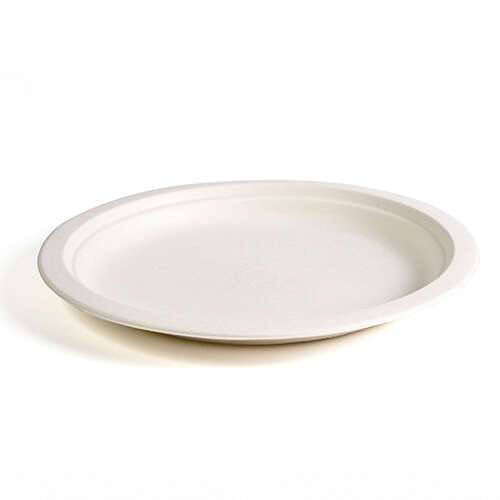 Green Wave TW-POO-010S 9" Evolution White Bio Bagasse Round Plate Std., 500/CS