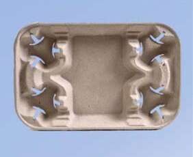 Green Wave TW-TOO-030 Fiber 4-Cup Carrier w/Tray for 8 to 22 Oz. Cups, 250/CS