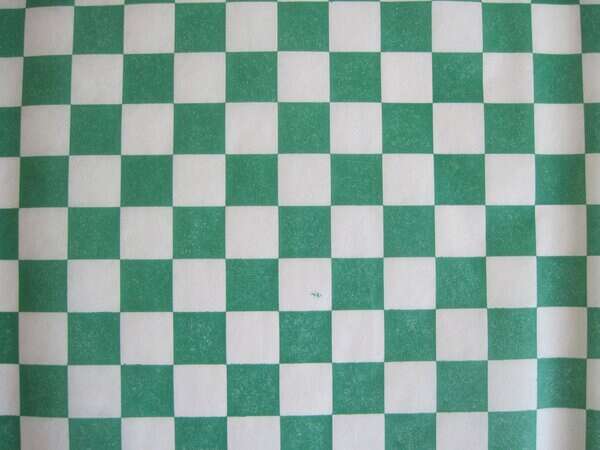 Handy Wacks FDP12GC, 12x12-Inch White Flat Deli Paper with Green Checkerboard Print, 3000/CS