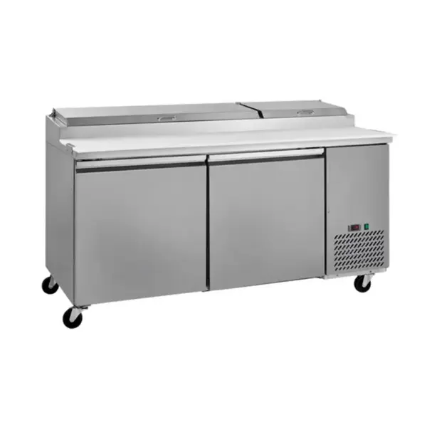 Hurakan HKN-PZ71R2D, 71-Inch Refrigerated Pizza Prep Table